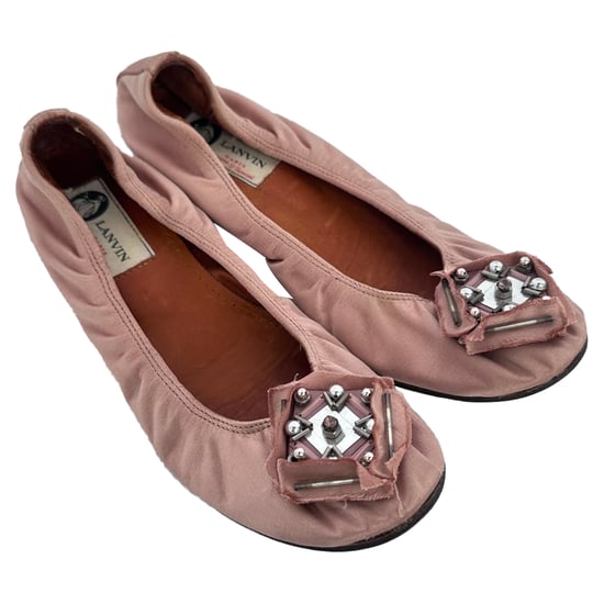 Lanvin Versierde Ballerina's in roze satijn - Image 5
