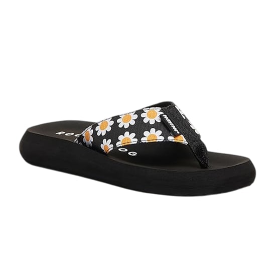 Rocket Dog Dames/Dames Adios Daisy teenslippers (Zwart) - Image 4