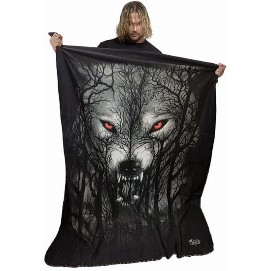 Spiral Boswolf Fleece Dubbelzijdige Deken (Zwart) - Image 2
