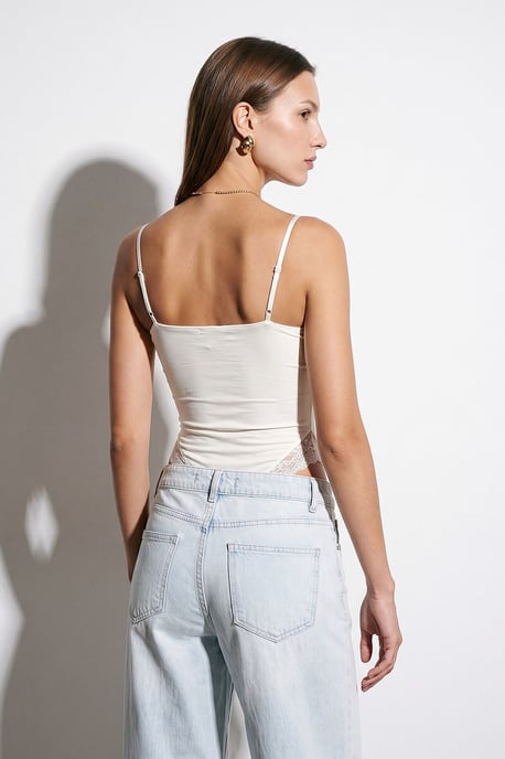 Kant Mouwloze Slim-fit Bodysuit Blouse - Image 2