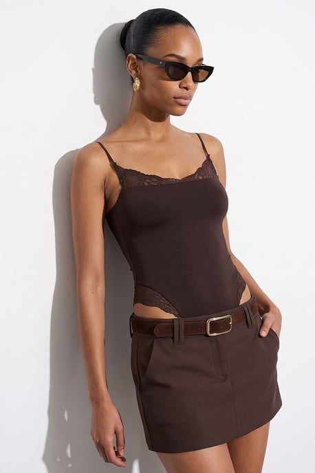 Kant Mouwloze Slim-fit Bodysuit Blouse - Image 2
