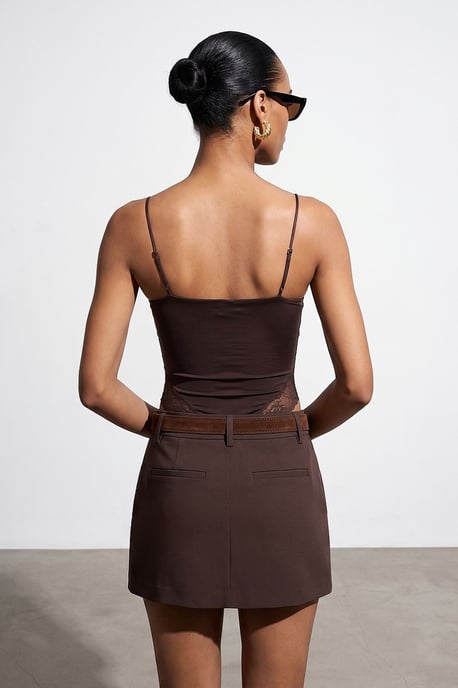 Kant Mouwloze Slim-fit Bodysuit Blouse - Image 3