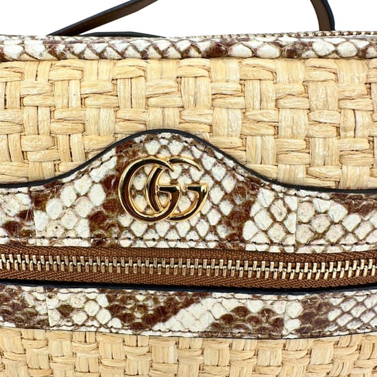 Gucci Mini Ophidia Crossbodytas met waterslangaccent in beige raffia - Image 5