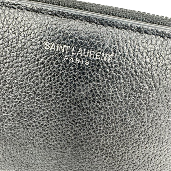 Saint Laurent Rive Gauche compacte portemonnee met ritssluiting in zwart leer - Image 3