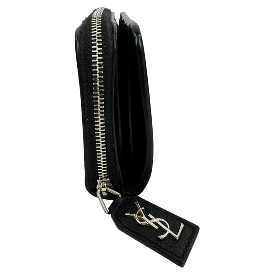 Saint Laurent Rive Gauche compacte portemonnee met ritssluiting in zwart leer - Image 5