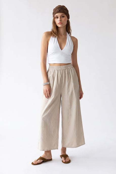 Brede Pijpen Tencel Enkelhoogte Broek - Image 1