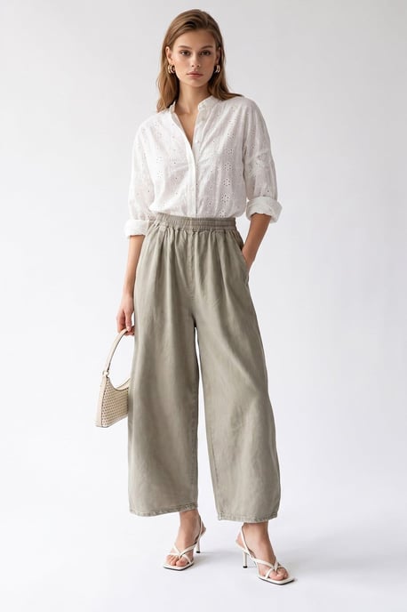 Wijdvallende Tencel Enkel-lang Broek - Image 1