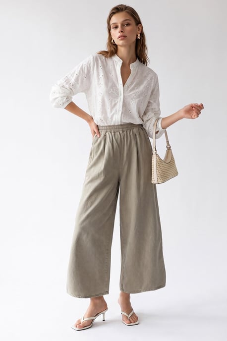 Wijdvallende Tencel Enkel-lang Broek - Image 2