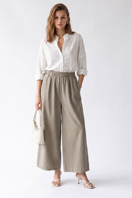 Wijdvallende Tencel Enkel-lang Broek - Image 3