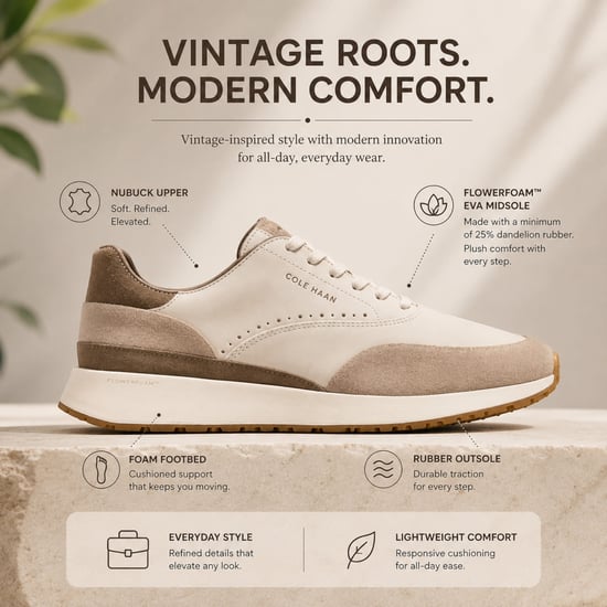 Cole Haan GrandPro Luxe Mile Trainer Bruine Leren Sneakers voor Heren - C44518 - Image 2
