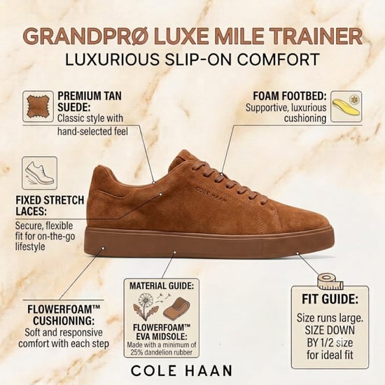 Cole Haan GrandPro Luxe Mile Trainer Bruine Nubuck Sneakers voor heren - C44437 - Image 2