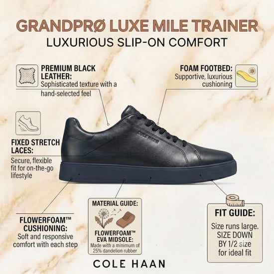 Cole Haan GrandPro Luxe Mile Trainer voor heren Blauwe Leren Sneakers - C44436 - Image 2