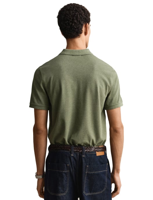 Groene Gant polo 2-knoops gemeleerd - Image 2