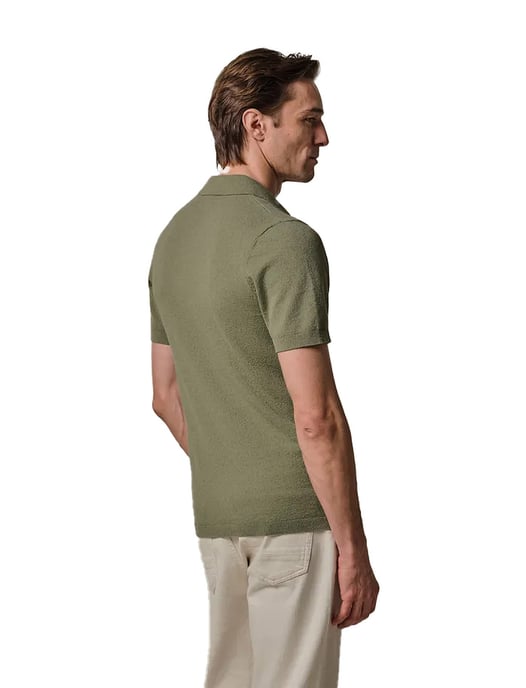 Poloshirt Profuomo mid groen v-hals - Image 2