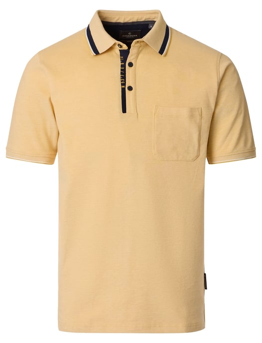 gele polo met zwarte omlijning Casa Moda korte mouw - Image 1