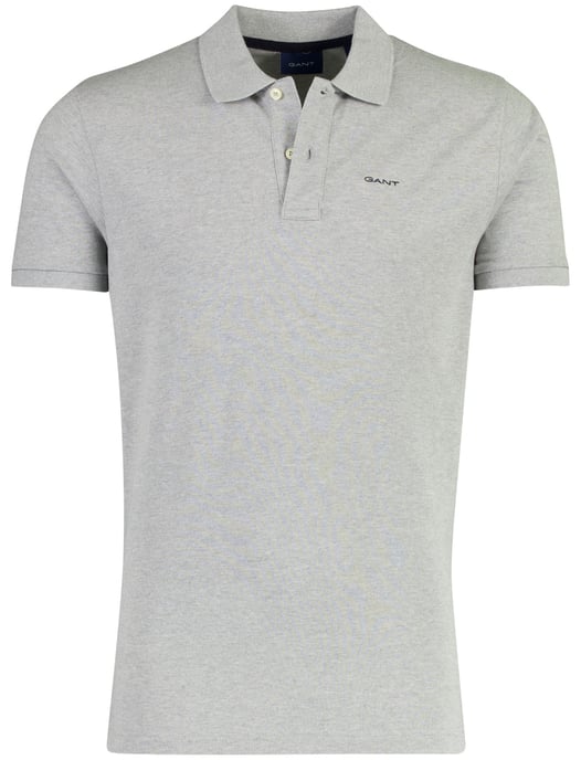 Poloshirt Gant grijs v-hals korte mouw - Image 1