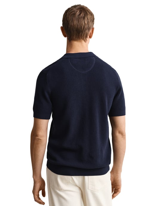 Gant poloshirt navy korte mouw rib structuur - Image 2