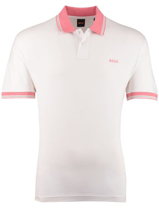 BOSS Orange Pe Blocks poloshirt korte mouw wit - Image 1
