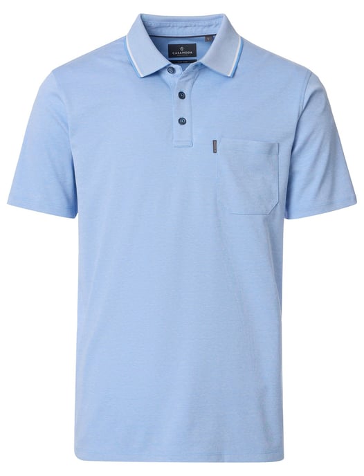 poloshirt korte mouw Casa Moda lichtblauw wijde fit - Image 1