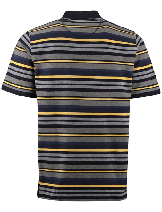 Poloshirt Casa Moda grijs gele strepen 2 knoops - Image 2