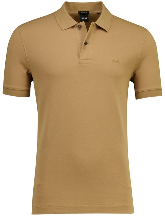 Camel poloshirt Boss Black Pallas korte mouwen 2 knoops pique - Image 1