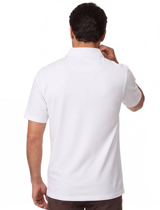Casa moda poloshirt wit effen korte mouw - Image 2
