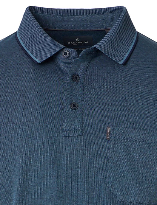 poloshirt korte mouw Casa Moda donkerblauw wijde fit - Image 3