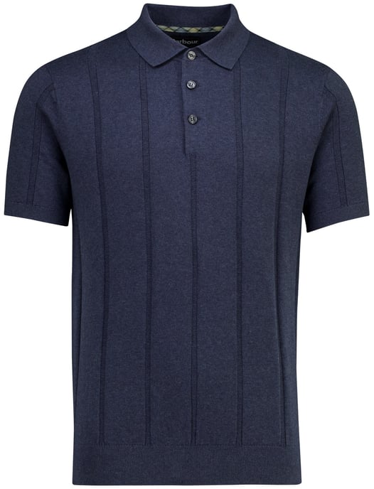 Donkerblauwe polo Barbour met streep structuur donkerblauw - Image 3