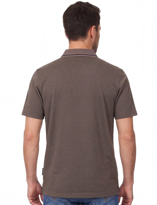 poloshirt korte mouw Casa Moda gemeleerd bruin - Image 2