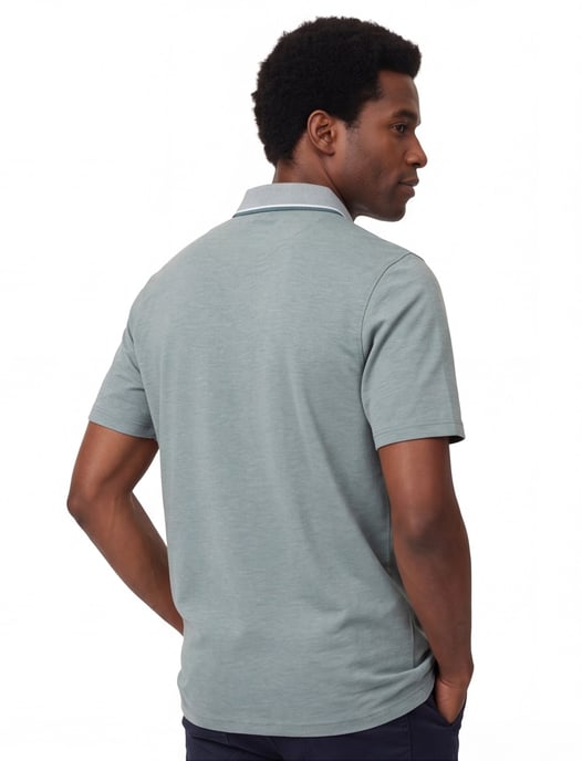 poloshirt korte mouw Casa Moda lichtblauw gemeleerd - Image 2
