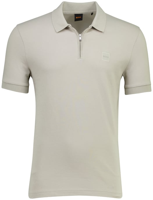 Poloshirt BOSS Orange korte mouw rits normale fit pique - Image 1