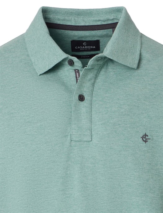 turquoise polo normale fit Casa Moda korte mouw 2-knoops - Image 3