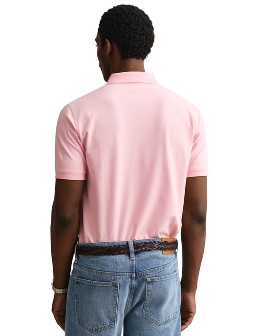 Gant polo slim fit roze effen met stretch - Image 2