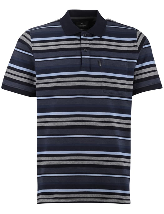 Poloshirt Casa Moda blauwe strepen 2 knoops - Image 3