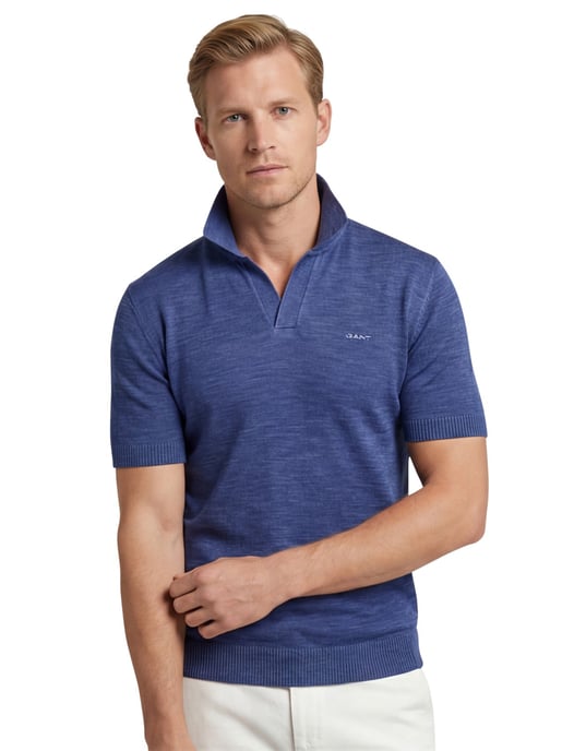 Gant sunfaded polo blauw v-hals katoen - Image 1