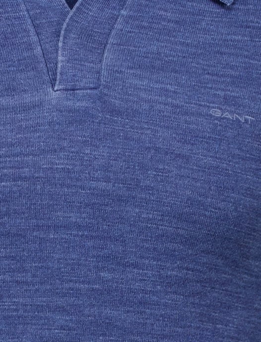 Gant sunfaded polo blauw v-hals katoen - Image 3