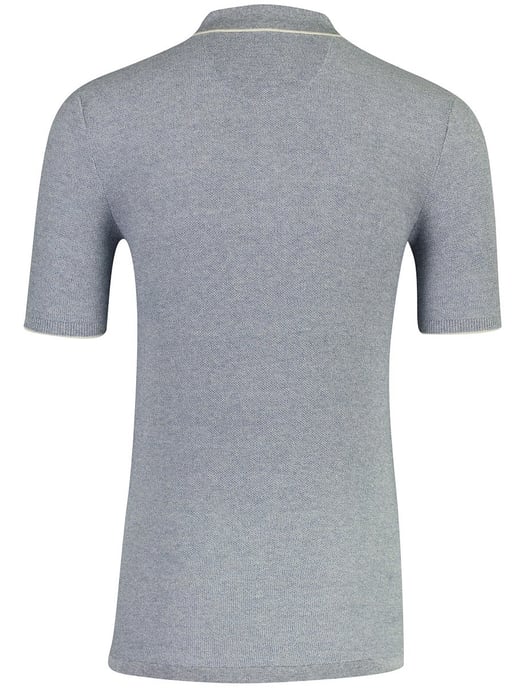 Blauwe polo Casa Moda gebreid korte mouwen - Image 2