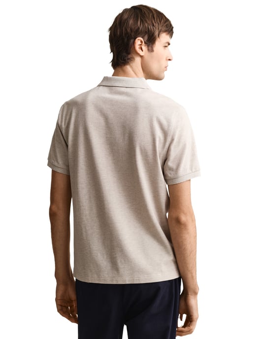 polo Gant beige gemeleerd 2-knoops - Image 2