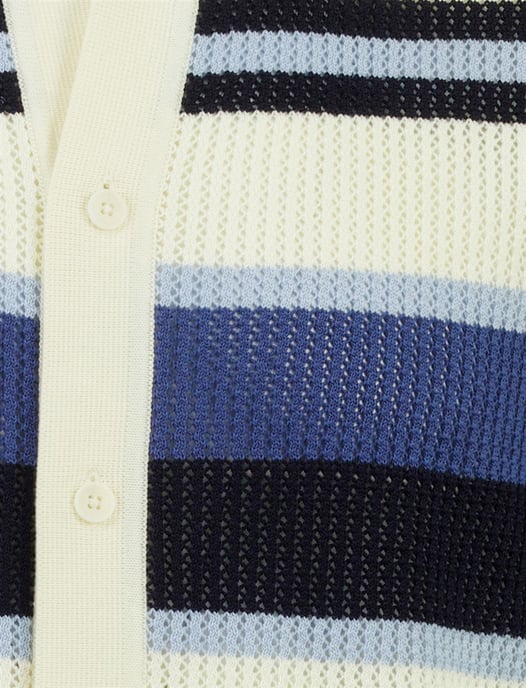 Polo korte mouw Gant gestreept creme donkerblauw - Image 3