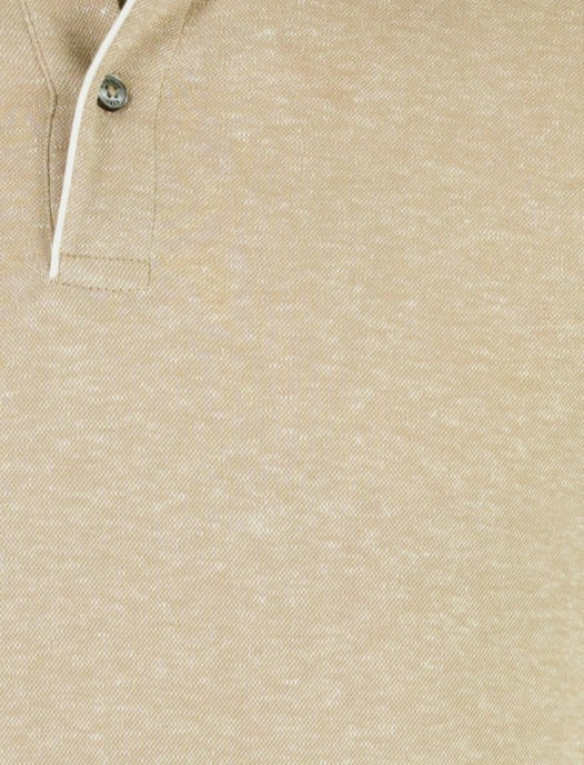 Poloshirt Bugatti beige gemeleerd 2 knoops linnen - Image 3