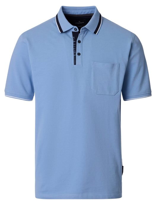 blauwe polo met zwarte omlijning Casa Moda korte mouw - Image 1