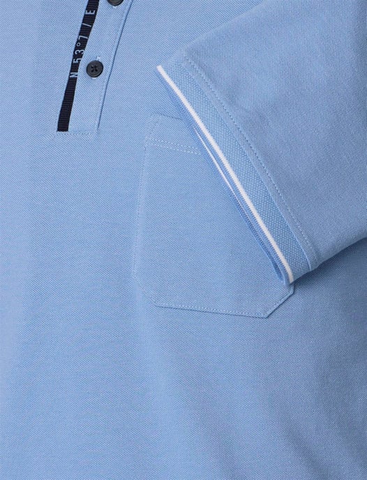 blauwe polo met zwarte omlijning Casa Moda korte mouw - Image 4