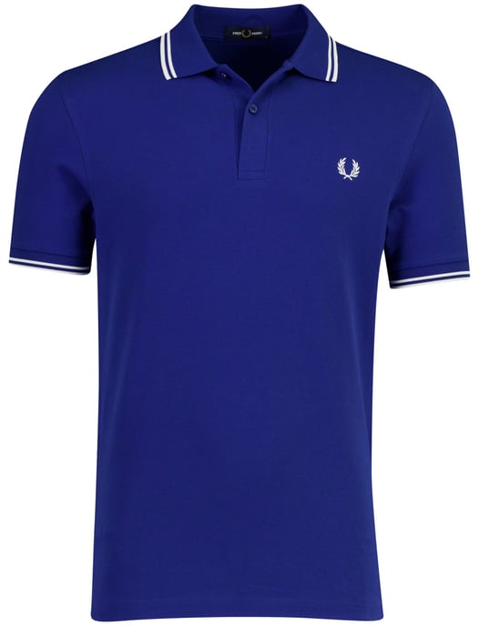 Kobaltblauw poloshirt Fred Perry normale fit 2-knoops katoen pique - Image 1