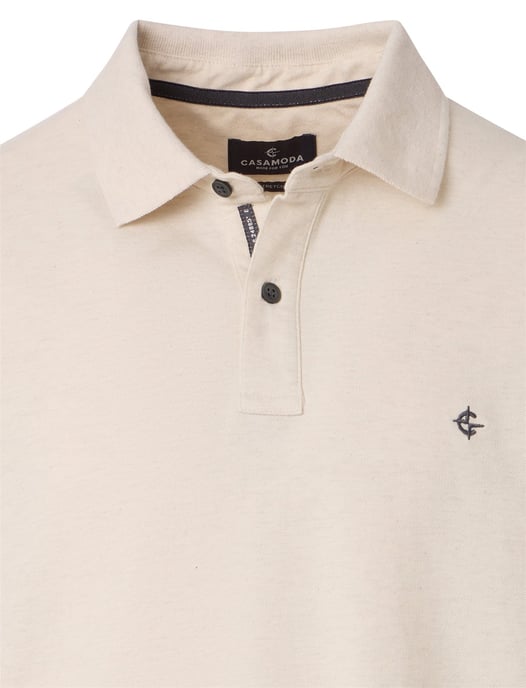 creme polo normale fit Casa Moda korte mouw 2-knoops - Image 3