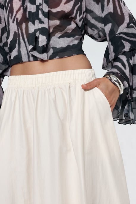Elastische Taille Midi Rok met Zakken - Image 3