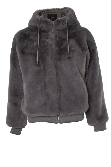 Maje, imitatiefuren bomber in grijs - Image 1