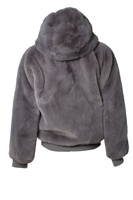 Maje, imitatiefuren bomber in grijs - Image 3