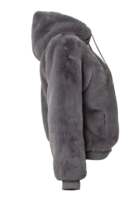 Maje, imitatiefuren bomber in grijs - Image 4
