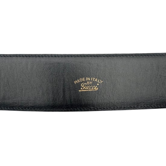 Vintage leren riem van Gucci met in elkaar grijpende gesp. - Image 4