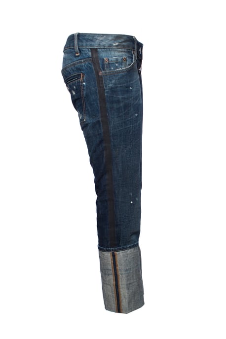 Dsquared2, blauwe jeans met extra hoge omgeslagen pijpen in maat IT42/S. - Image 4